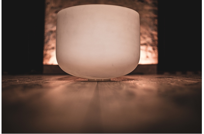Bol de meditație Meinl Crystal Singing Bowl, white-frosted, 14" / 35 cm, Note C4, Root Chakra