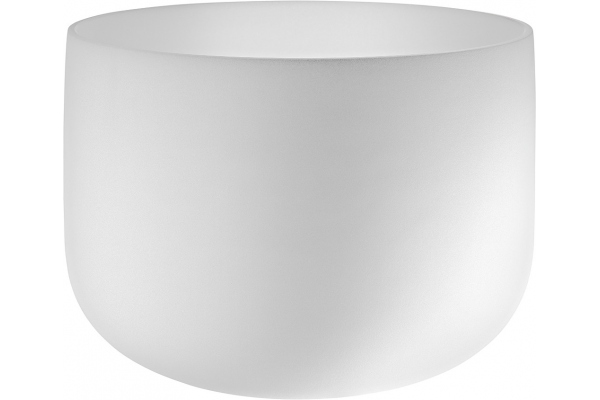 Crystal Singing Bowl, white-frosted, 14" / 35 cm, Note C4, Root Chakra