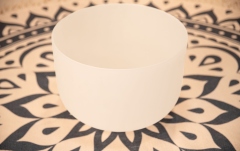 Bol de meditație Meinl Crystal Singing Bowl, white-frosted, 14" / 35 cm, Note G3, Throat Chakra