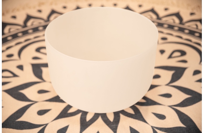 Bol de meditație Meinl Crystal Singing Bowl, white-frosted, 14" / 35 cm, Note G3, Throat Chakra