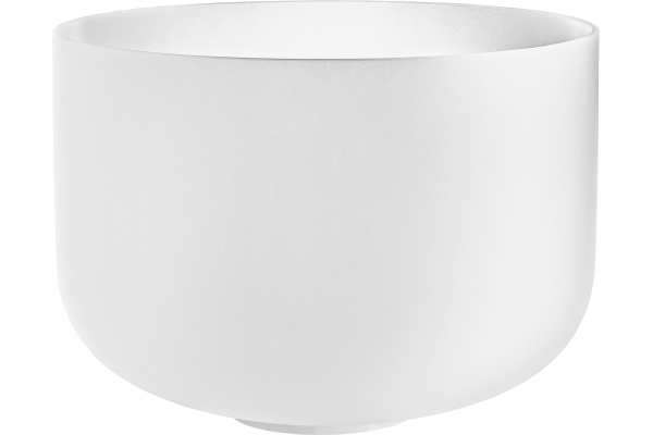 Crystal Singing Bowl, white-frosted, 14" / 35 cm, Note G3, Throat Chakra