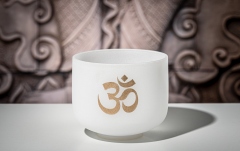 Bol de meditație Meinl Crystal Singing Bowl, white-frosted, 8" / 20 cm, Note C#5, OM