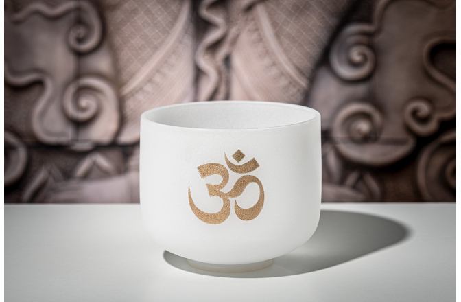 Bol de meditație Meinl Crystal Singing Bowl, white-frosted, 8" / 20 cm, Note C#5, OM