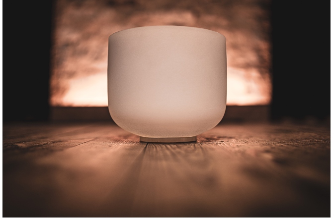 Bol de meditație Meinl Crystal Singing Bowl, white-frosted, 8" / 20 cm, Note F4, Heart Chakra