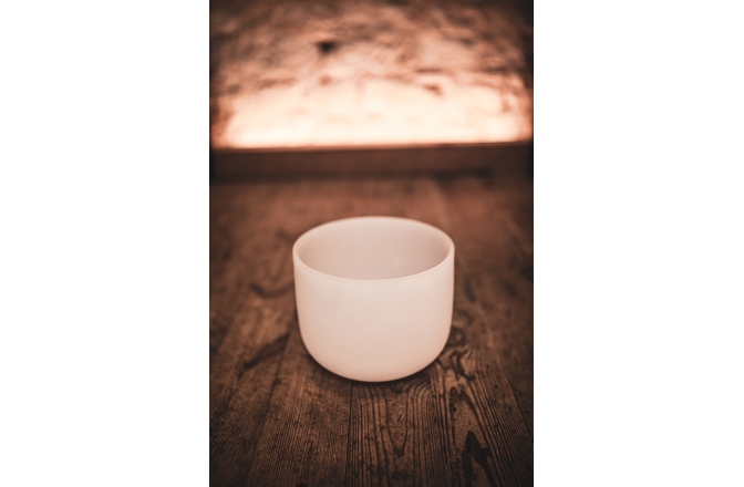 Bol de meditație Meinl Crystal Singing Bowl, white-frosted, 8" / 20 cm, Note F4, Heart Chakra