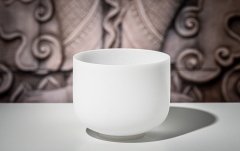 Bol de meditație Meinl Crystal Singing Bowl, white-frosted, 8" / 20 cm, Note F4, Heart Chakra
