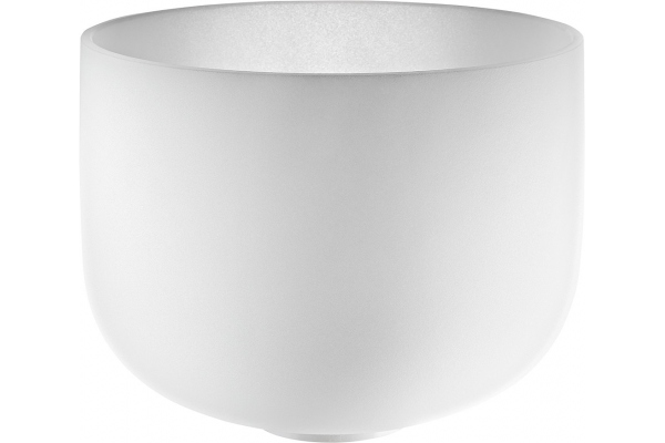 Crystal Singing Bowl, white-frosted, 9" / 22 cm, Note A4, Brow Chakra