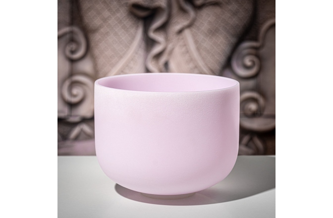 Bol de meditație Meinl Rose Quartz Crystal Singing Bowl, frosted, 10" / 25 cm, Note F4, Heart Chakra