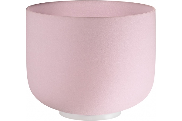 Rose Quartz Crystal Singing Bowl, frosted, 10" / 25 cm, Note F4, Heart Chakra