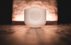 Bol de Meditație Meinl Sonic Energy Crystal Singing Bowl White-frosted 20 cm C Sharp 5 Flower of Life