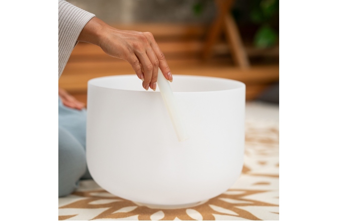 Bol de meditaíe Meinl CS Bowl, white-frosted, 12" / 30 cm, Note F3, Heart Chakra