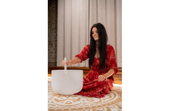 Bol de meditaţie Meinl 14" Crystal Singing Bowl, Note E3, 440 Hz, Solarplexus Chakra