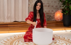 Bol de meditaţie Meinl 16" Crystal Singing Bowl, Note D3, 440 Hz, Sacral Chakra