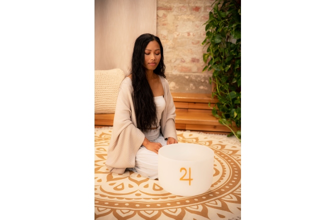 Bol de meditaţie Meinl Planetary Tuned Crystal Singing Bowl, 12" / 30 cm, Jupiter 183.58 Hz, Solarplexus Chakra