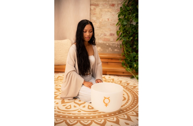 Bol de meditaţie  Meinl Planetary Tuned Crystal Singing Bowl 12" / 30 cm, Mercury 141.27 Hz, Throat Chakra