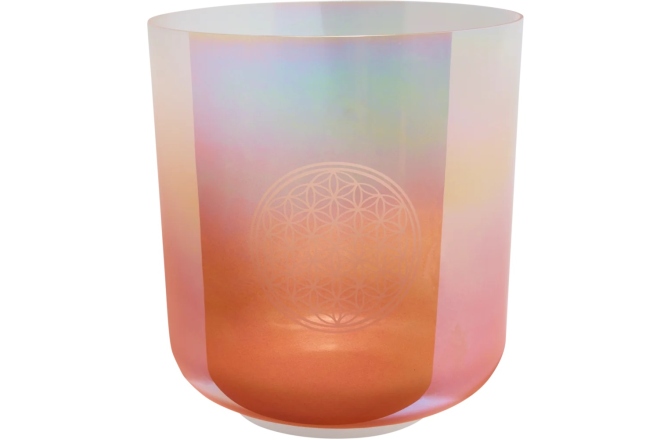 Bol sonic de cristal Meinl Sonic Energy 9'' Essence Crystal Singing Bowl, 128 Hz, Light Rose Gold, Flower of Life