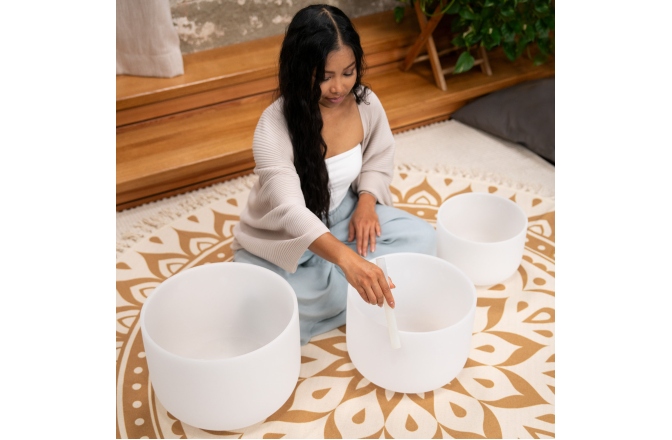 Boluri de meditaţie Meinl CS Bowl Set, white-frosted, Note G4, E4, C4, Throat -Solarplexus-Root Chakra