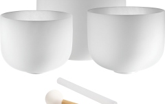 Boluri de meditaţie Meinl CS Bowls Set, white frosted, Note A4, F4, C4, Brow- Heart -Root Chakra