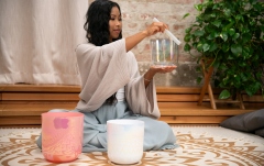 Boluri de meditaţie Meinl EC Singing Bowl Set, Note E4, B3, G3, Solarplexus-Crown-Throat Chakra