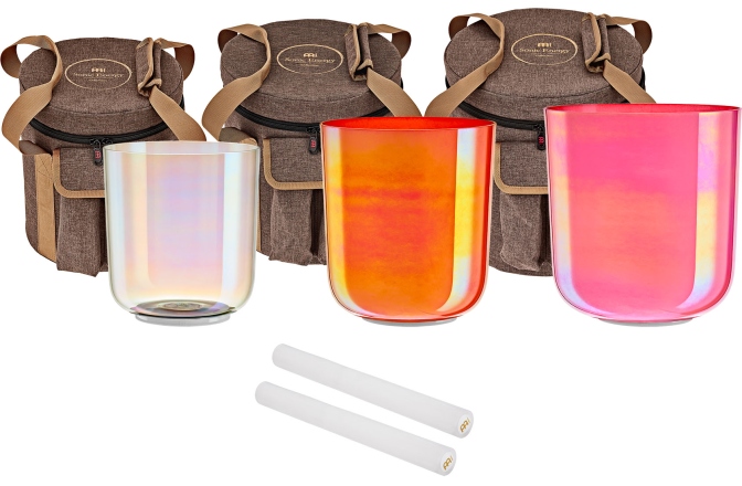 Boluri de meditaţie Meinl EC Singing Bowl Set, Note E4, C4, G3, Solarplexus-Root-Throat Chakra