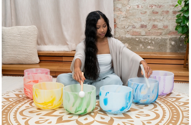 Boluri de meditaţie Meinl MC Singing Bowl Chakra Set, Note C4, D4, E4, F4, G4, A4, B4 (432 Hz)
