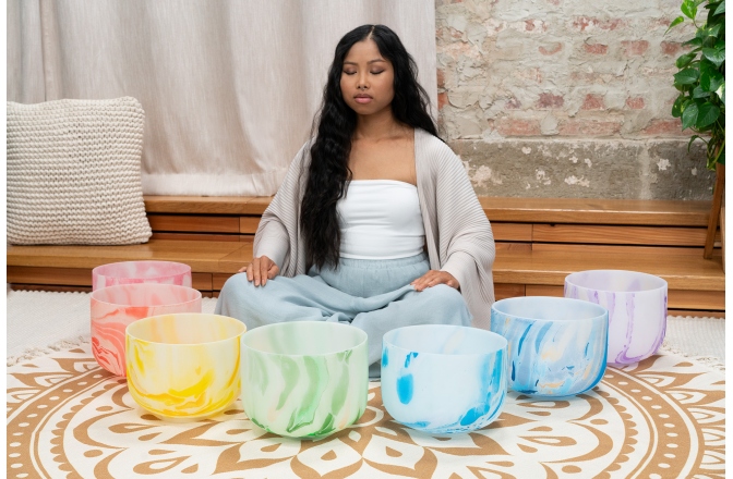 Boluri de meditaţie Meinl MC Singing Bowl Chakra Set, Note C4, D4, E4, F4, G4, A4, B4 (432 Hz)