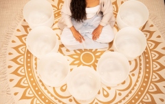 Boluri de meditaţie Meinl Planetary Tuned Crystal Singing Bowl Chakra Set