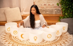 Boluri de meditaţie Meinl Planetary Tuned Crystal Singing Bowl Chakra Set