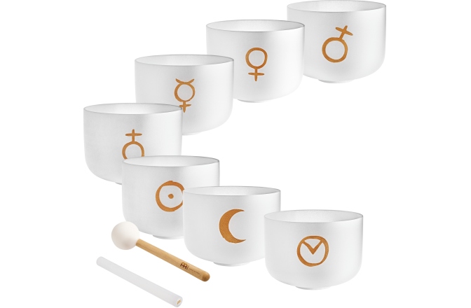Boluri de meditaţie Meinl Planetary Tuned Crystal Singing Bowl Chakra Set