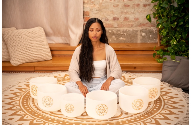 Boluri de meditaţie Meinl Solfeggio Crystal Singing Bowl Set