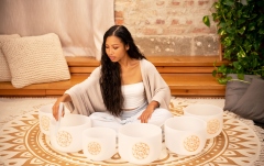 Boluri de meditaţie Meinl Solfeggio Crystal Singing Bowl Set