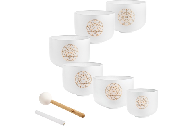 Boluri de meditaţie Meinl Solfeggio Crystal Singing Bowl Set
