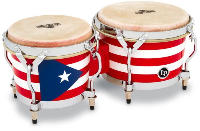 Bongo  Latin Percussion Bongo Matador Wood Puerto Rican Flag