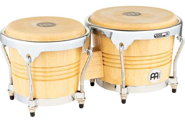 Wood Bongo 6,75" MACHO &#38; 8" HEMBRA  - Natural/Chrome HW