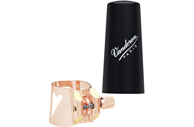 Brățară și Capac de Clarinet Vandoren Optimum Bb Clarinet Pink Gold Ligature + Plastic Cap