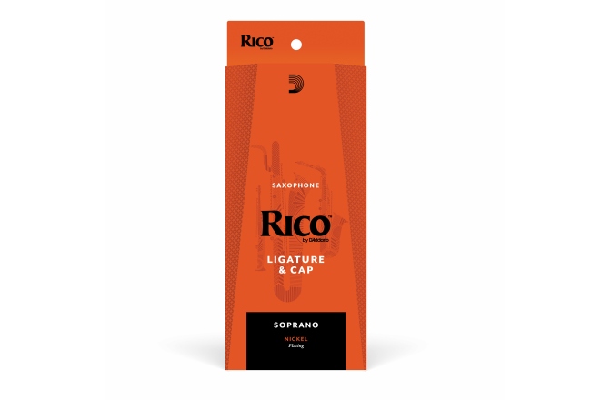 Brăţară şi Capac pentru Saxofon Sopran Daddario Woodwinds Ligature & Cap Soprano Saxophone Nickel