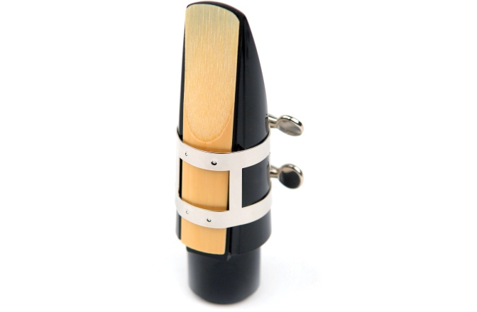 Brăţară şi Capac pentru Saxofon Tenor Daddario Woodwinds Ligature & Cap Tenor Saxophone (Hard Rubber) Nickel