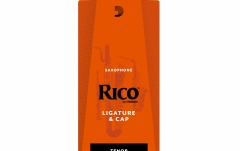 Brăţară şi Capac pentru Saxofon Tenor Daddario Woodwinds Ligature & Cap Tenor Saxophone (Hard Rubber) Nickel