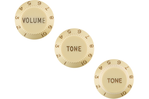 Stratocaster Knobs Aged White (Volume Tone Tone) (3) Left-Handed