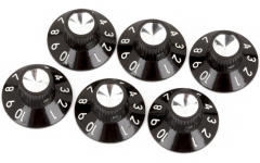 Butoane pentru potențiometre Fender Pure Vintage Black/Silver Skirted Amplifier Knobs 