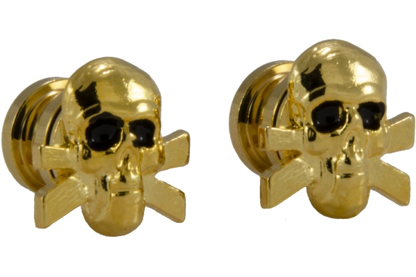  S 610G - Artist Strap Buttons, Skull - Gold