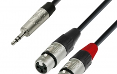 Cablu adaptor Adam Hall 4Star Y TRS3.5-2XLRf 1.8m