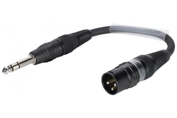 Adaptercable XLR(M)/Jack stereo 0.15m bk