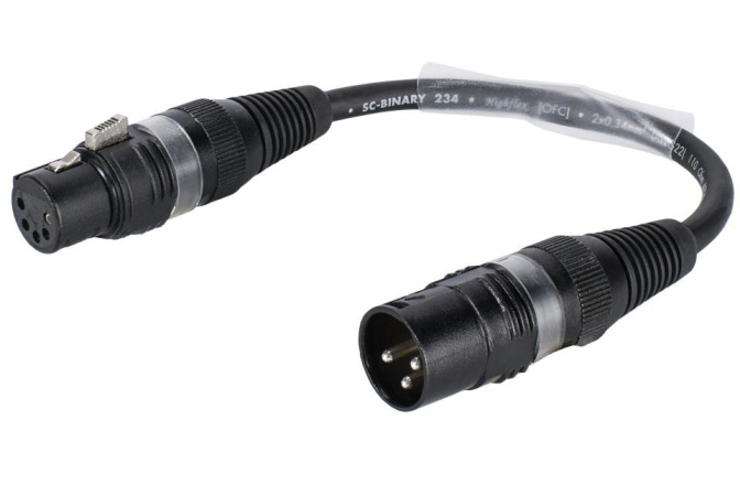 Cablu Adaptor Sommer Cable Adaptercable 3pin XLR(M)/5pin XLR(F) bk
