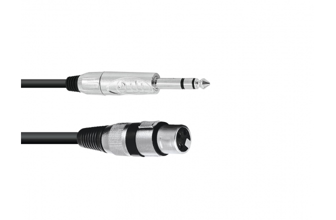 Cablu adaptor XLRf - TRS Omnitronic Adaptercable XLR(F)/Jack stereo 2m bk