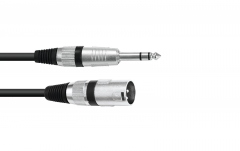 Cablu adaptor XLRm - TRS Omnitronic Adaptercable XLR(M)/Jack stereo 0.9m bk