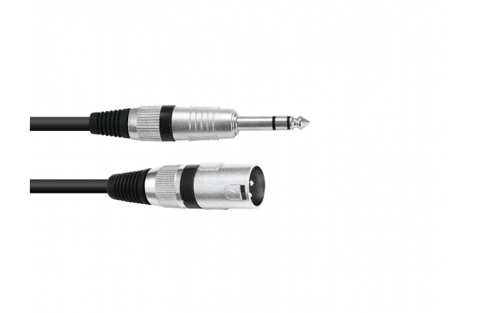 Cablu adaptor XLRm - TRS Omnitronic Adaptercable XLR(M)/Jack stereo 2m bk