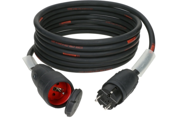TITANEX H07RN-F power cable 3G 2.5 mm²Schuko M/F - solid rubber - 16 A - 2.5 m TITANEX H07RN-F power cable 3G 2.5 mm²Schuko M/F - solid rubber - 16 A - 2.5 m
