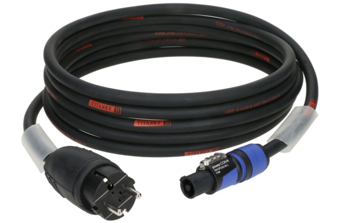 Cablu alimentare exterior Klotz TITANEX H07RN-F power cable 3G 2.5 mm²Schuko - powerCON A - 2 m