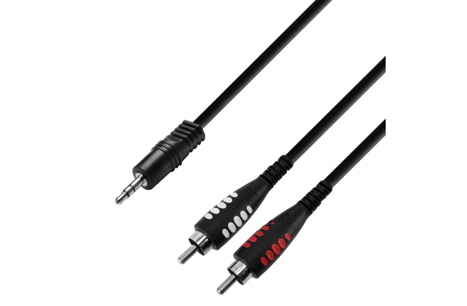 Cablu audio Adam Hall 3Star 3.5TRS-2RCA 1m
